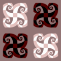 Free curly spiral check patterns