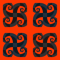 Free curly spiral check patterns